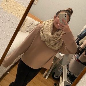 CREAM KNIT INFINITY SCARF